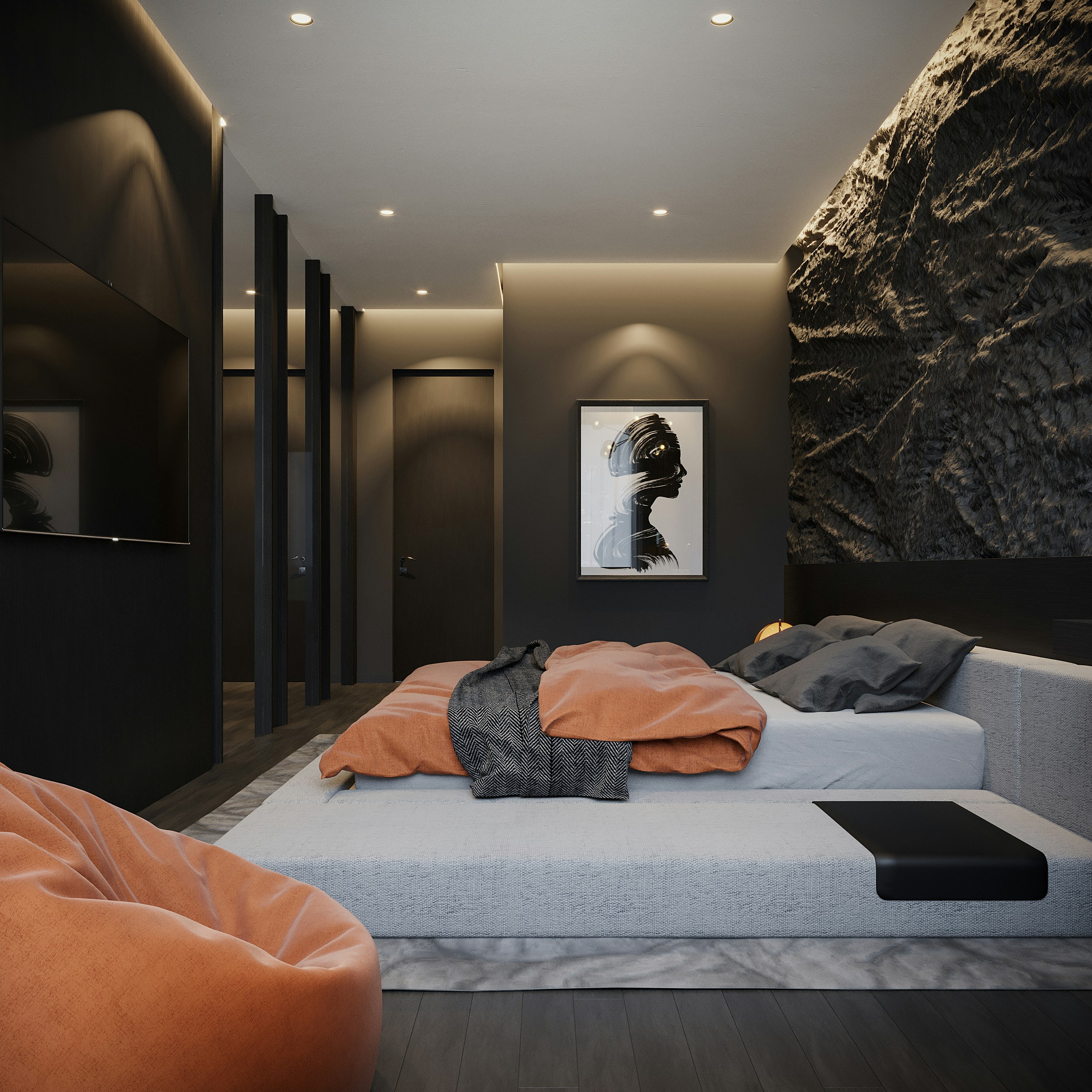 Silver Grey stacked stone wall panel